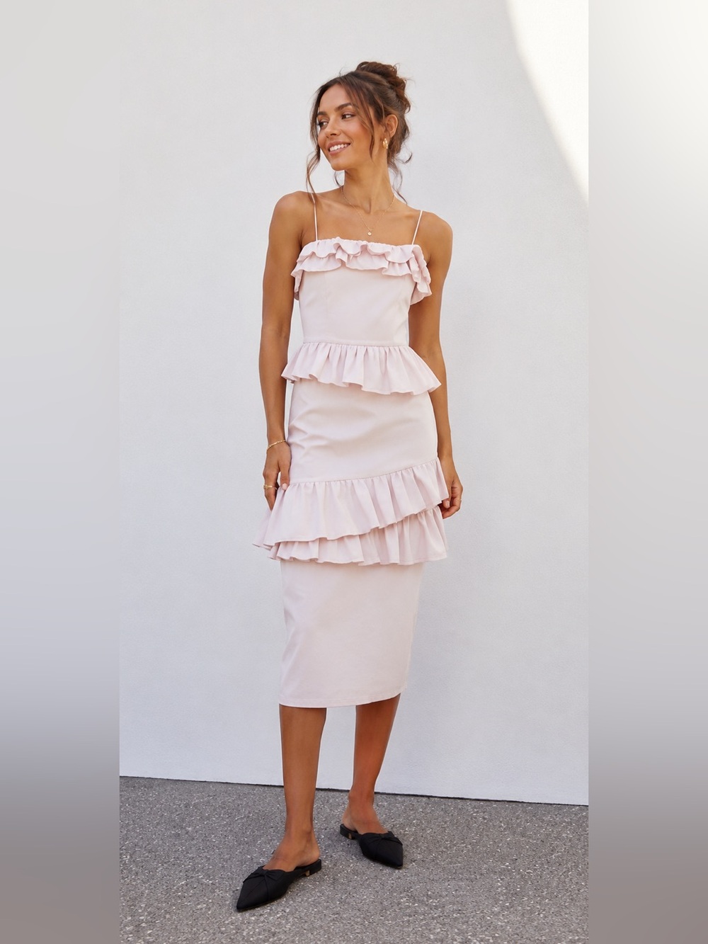 Brock Collection x H&M Light Pink Flounced Dress